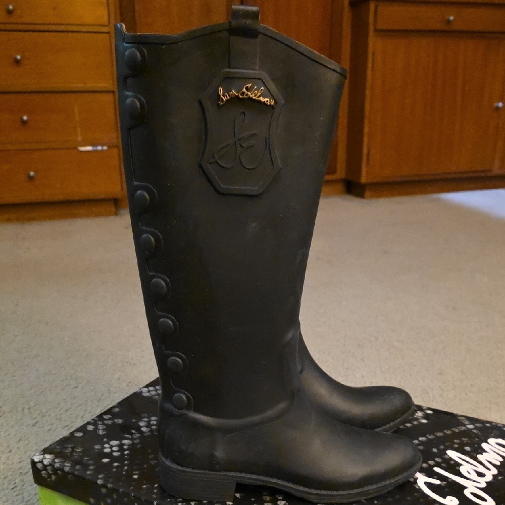 Sam Edelman Black Rain Boots